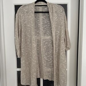 Eileen Fisher Beige Open-Front Cardigan